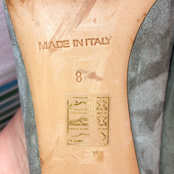EVERLANE The Italian Leather Day Heels Sage Suede SZ: 8 - Picture 8 of 10